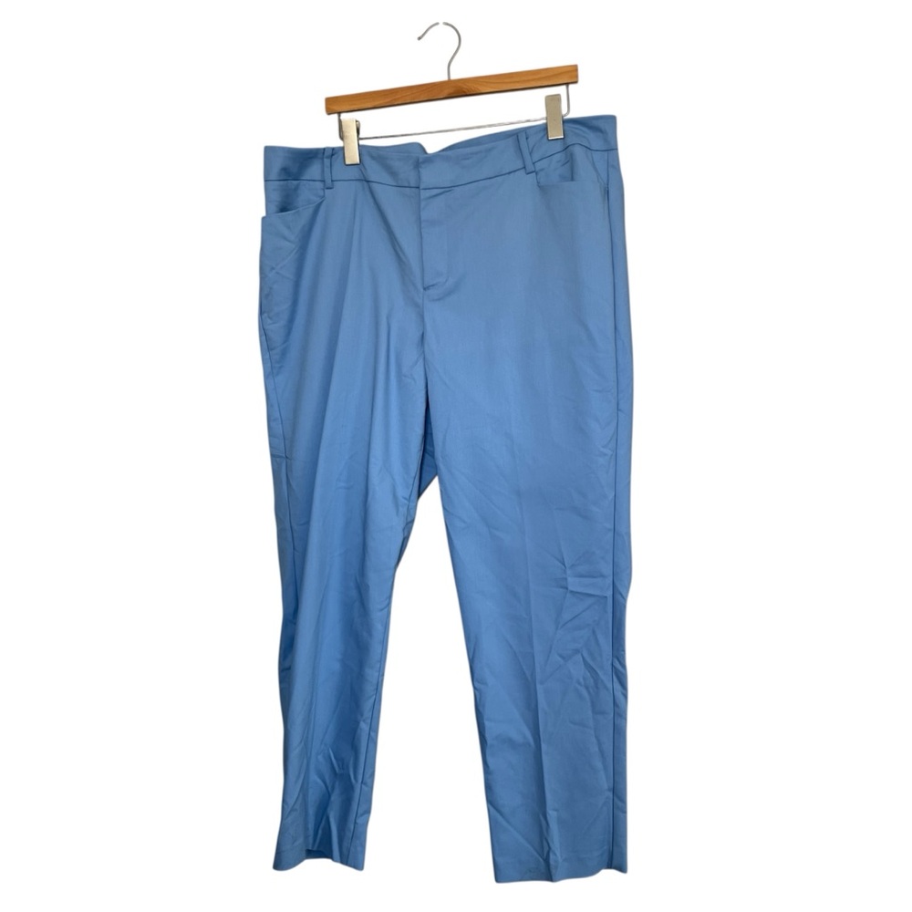 Eloquii Flat Front Dress Pants Blue High Rise Office Career Womens Size 18